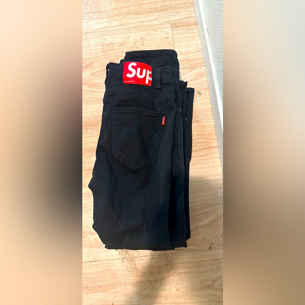 supreme black skinny jeans